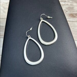 Matte Silver Teardrop Earrings
